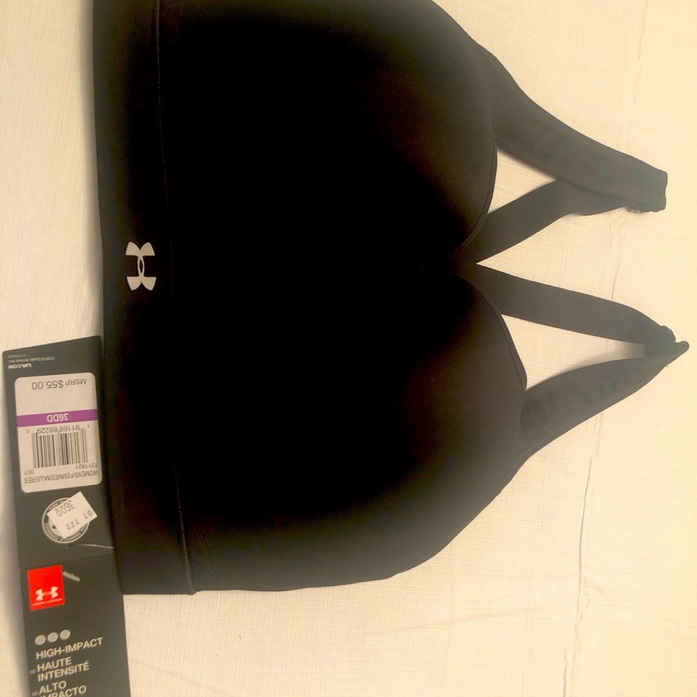 NEW UNDER ARMOUR 1311821 WOMEN'S VANISH ADJUSTABLE STRAPS SPORTS BRA BLACK